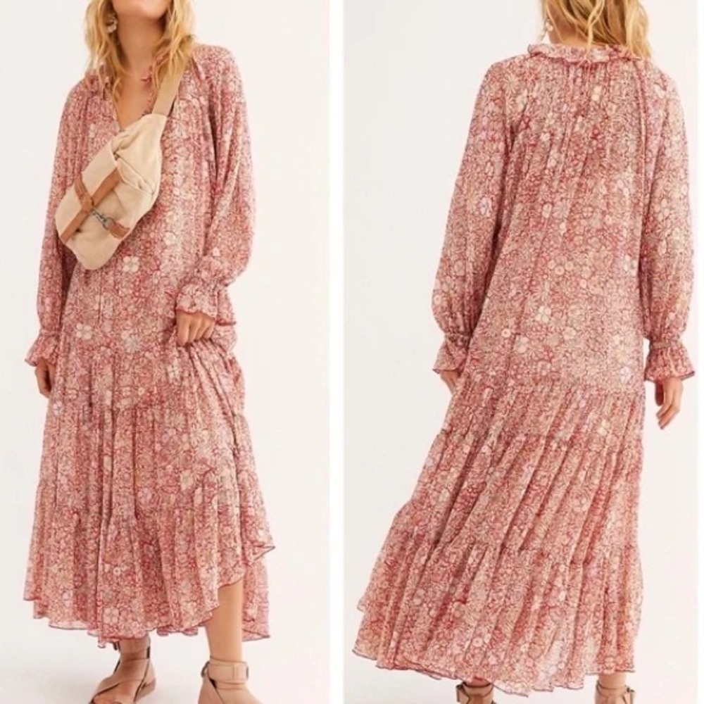 NEW Free People Feeling Groovy Dress Size XS Oversized Paisley Floral RARE